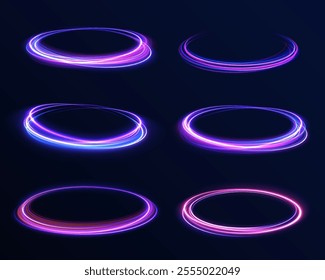 Light pedistal, podium, platform, table. To center a bright flash, png, effect, wave,neon,line. Curve light effect of  line. Png luminous circle. 