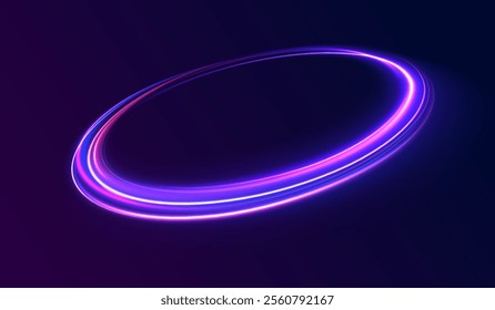 Light pedistal, podium, platform, table. To center a bright flash, png, effect, wave,neon,line. Curve light effect of  line. Png luminous circle. 
