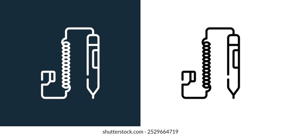 light pen icon isolated on white and black colors. light pen outline linear vector icon from computer peripherals collection for mobile apps, web and ui.