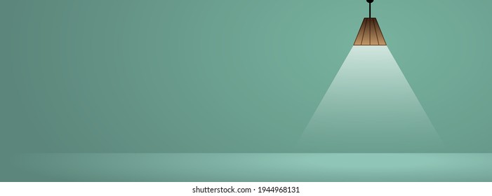 Light from a pendant lamp. Vector illustration. Ceiling lamp on light abstract background.