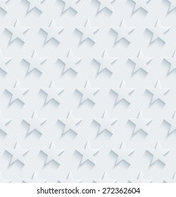 Light perforated paper with cut out effect. 3d stars seamless background. Vector EPS10. See others in My Perforated Paper Sets.