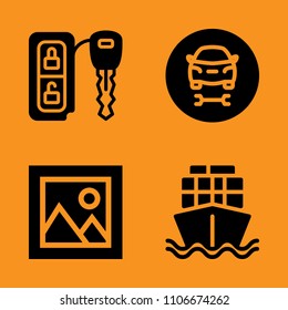 light, photo, metal and suspended icons set. Vector illustration for web and design