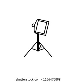 luz para la fotografía. Icono de iluminación de trabajo para concepto móvil y aplicaciones web. La luz de línea delgada para la fotografía se puede utilizar para web y móvil sobre fondo blanco