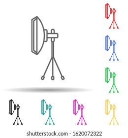 light for photography multi color style icon. Simple thin line, outline vector of spotlight icons for ui and ux, website or mobile application