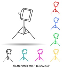 light for photography multi color style icon. Simple thin line, outline vector of spotlight icons for ui and ux, website or mobile application