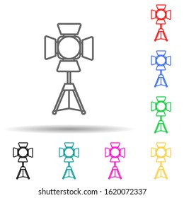 light for photography multi color style icon. Simple thin line, outline vector of spotlight icons for ui and ux, website or mobile application