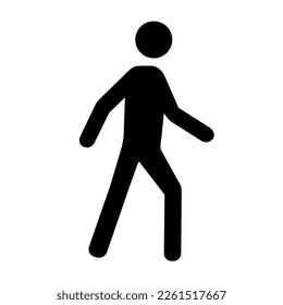Actividad física ligera, concepto de bienestar, icono vectorial aislado en fondo blanco. Peatón