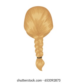 Light pigtail.Back hairstyle single icon in cartoon style vector symbol stock illustration web.