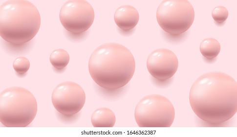 moléculas 3d de color rosa claro, esferas que forman fondo de patrón abstracto texturizado
