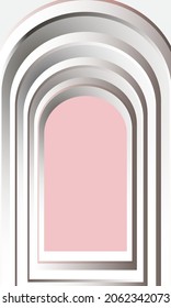 Light pink abstract door. Door shadow. Product display presentation. studio room concept 