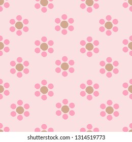 Light pink background with abstract flowers with pink stitched effect