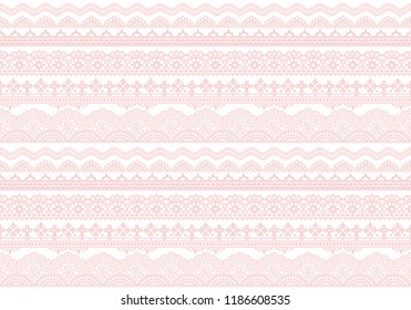 light pink background with lace trims.