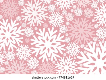 Light Pink background with now flakes or Crystal background;valentine and wedding concept; design for Wallpaper and other; with space and text input; Vector; Illustration.