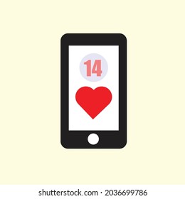 Light pink background phone icon with hearts and numbers can put text.