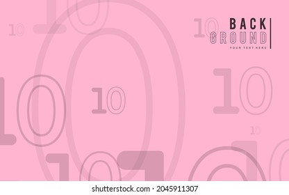Light pink background, random minimalist number ten illustration vector for logo, card, banner, web and printing.