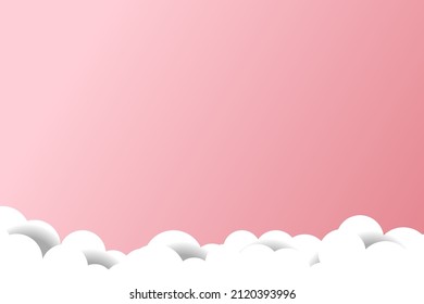 Light Pink Background Vector With Horizontal Clouds For Design