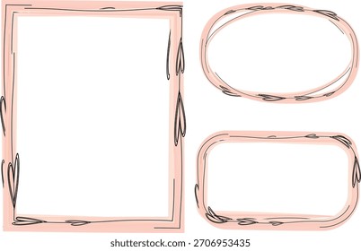 light pink beige color creative borders hearts pattern frames