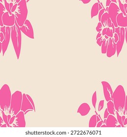Flores de color rosa claro con fondo marrón suave. utilizado en la creación de ropa y moda.