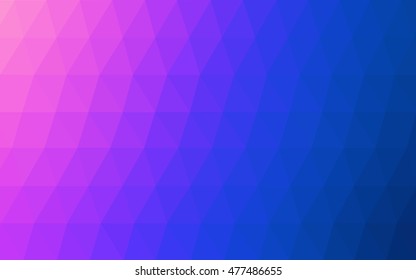Light pink, blue abstract mosaic template. Shining illustration, which consist of triangles. A new texture for your design.