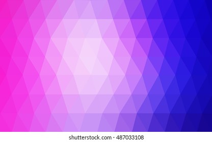 Light pink, blue abstract polygonal pattern. Creative illustration in halftone style with gradient. Triangular pattern for your business design.