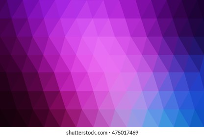 Light pink, blue blurry triangle template. Shining illustration, which consist of triangles. The polygonal design can be used for your web site.