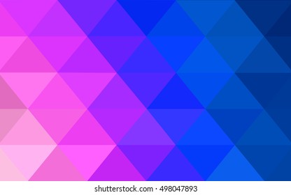 Light pink, blue blurry triangle template. Creative geometric illustration in Origami style with gradient. The elegant pattern can be used as part of a brand book.