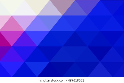 Light pink, blue blurry triangle pattern. Shining colored illustration in a brand-new style. Triangular pattern for your business design.