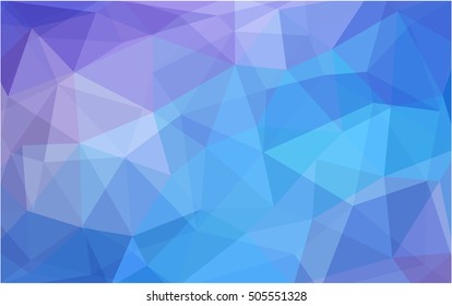 Light pink, blue blurry triangle pattern. Creative illustration in halftone style with gradient. A completely new template for your business design.