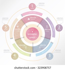 light pink blue circle business infographic