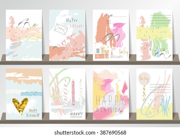 Light pink blue collection for banners, Flyers, Placards with gift candle and balloon on baby shower day