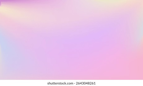 Light pink blue gradient iridescent background. Rainbow colored pearlescent bg. Unicorn modern hologram neon wallpaper. Chrome cosmic print. Vector illustration, EPS 10.