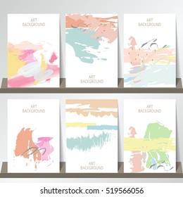 Light pink blue green yellow collection for banners, Flyers, Placards watercolor background