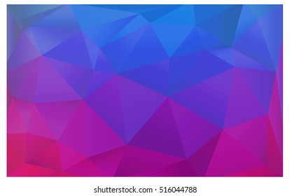 Light Pink Blue Low poly crystal background. Polygon design pattern. Low poly vector illustration, low polygon background.
