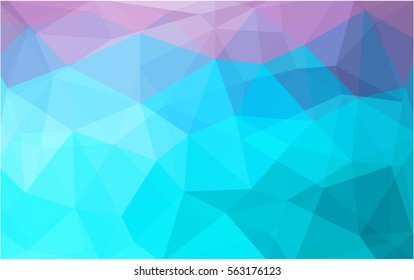 Light Pink Blue Low poly crystal background. Polygon design pattern. Low poly vector illustration, low polygon background.