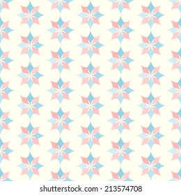Light Pink and Blue modern classic bloom seamless pattern. Abstract blossom style for graphic and retro design.