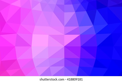 Light pink, blue polygonal illustration, which consist of triangles. Triangular design for your business. Geometric background in Origami style with gradient.