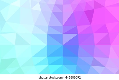 Light pink, blue polygonal illustration, which consist of triangles. Triangular design for your business. Geometric background in Origami style with gradient.