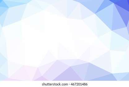 Light pink, blue polygonal illustration, which consist of triangles. Triangular design for your business. Geometric background in Origami style with gradient.