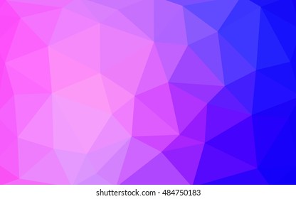 Light pink, blue polygonal illustration, which consist of triangles. Triangular design for your business. Geometric background in Origami style with gradient.