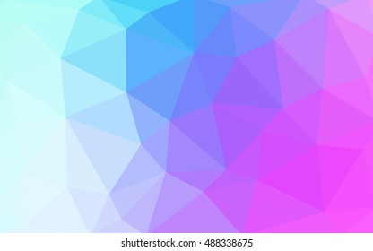 Light pink, blue polygonal illustration, which consist of triangles. Triangular design for your business. Geometric background in Origami style with gradient.