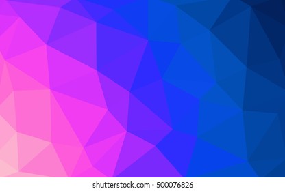 Light pink, blue polygonal illustration, which consist of triangles. Triangular design for your business. Geometric background in Origami style with gradient.