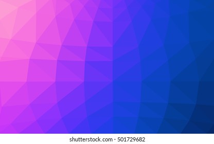 Light pink, blue polygonal illustration, which consist of triangles. Triangular design for your business. Geometric background in Origami style with gradient.