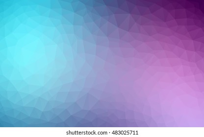 Light pink, blue polygonal pattern. Triangular geometric sample with gradient.  Brand-new style for your business design.