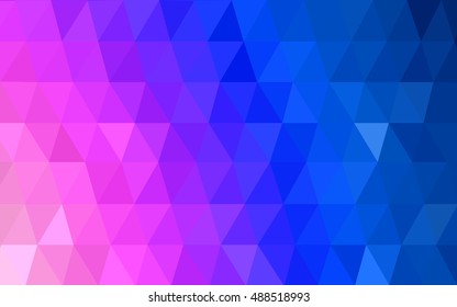 Light pink, blue shining triangular template. Triangular geometric sample with gradient.  Triangular pattern for your business design.