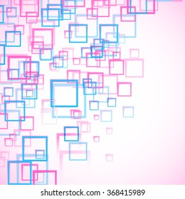 light pink and blue squares abstract background