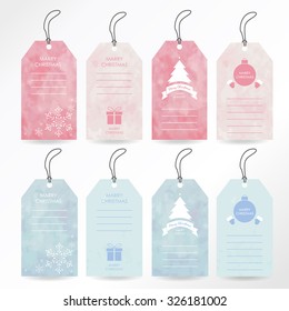 Light pink blue tag on christmas holiday