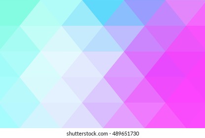 Light pink, blue triangle mosaic background. Brand-new colored illustration in blurry style with gradient. The completely new template can be used for your brand book.