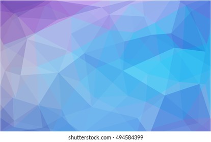 Light pink, blue triangle mosaic template. Creative illustration in halftone style with gradient. Triangular pattern for your business design.