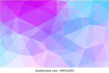Light pink, blue triangle mosaic pattern. Colorful illustration in abstract style with gradient. Brand-new design for your business.
