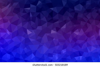 Light pink, blue triangle mosaic background. Triangular geometric sample with gradient.  The best triangular design for your business.